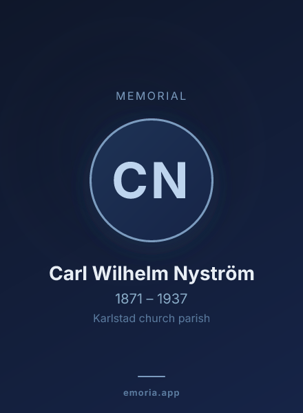 Memorial portrait of Carl Wilhelm Nyström
