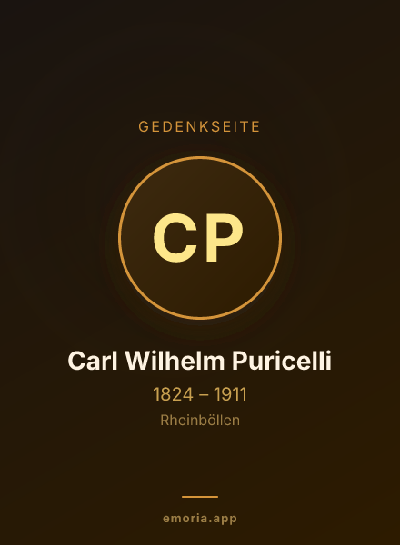 Gedenkportrait von Carl Wilhelm Puricelli