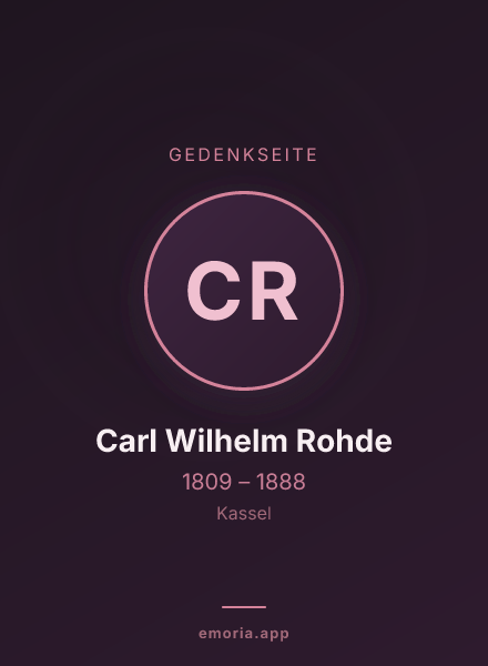 Gedenkportrait von Carl Wilhelm Rohde