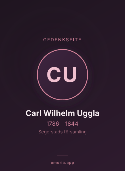 Gedenkportrait von Carl Wilhelm Uggla