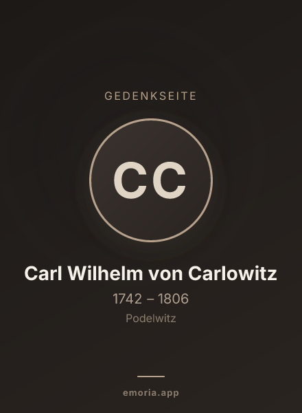 Gedenkportrait von Carl Wilhelm von Carlowitz