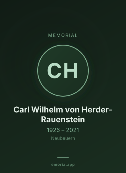 Memorial portrait of Carl Wilhelm von Herder-Rauenstein