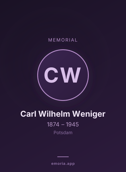 Memorial portrait of Carl Wilhelm Weniger