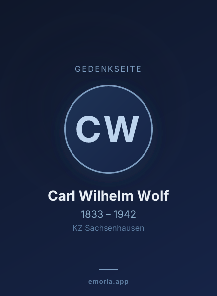 Gedenkportrait von Carl Wilhelm Wolf