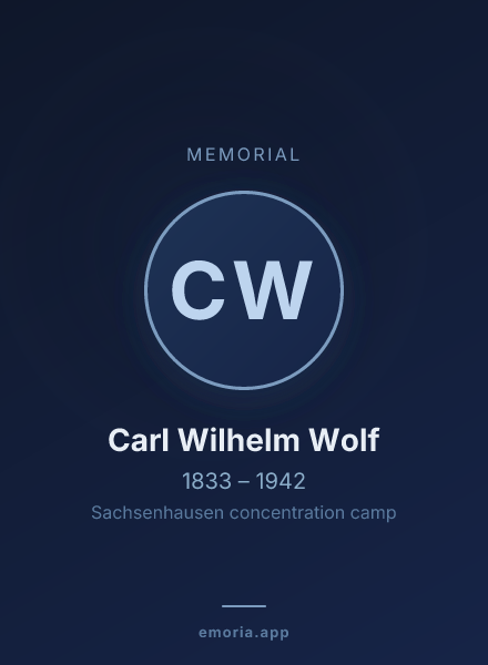 Memorial portrait of Carl Wilhelm Wolf