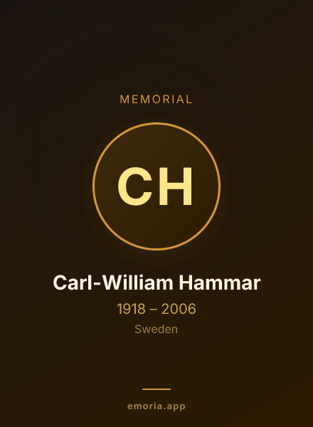Memorial portrait of Carl-William Hammar