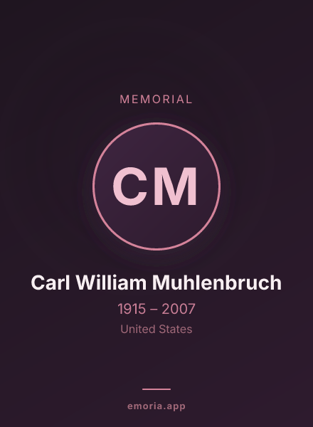 Memorial portrait of Carl William Muhlenbruch