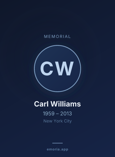Memorial portrait of Carl Williams