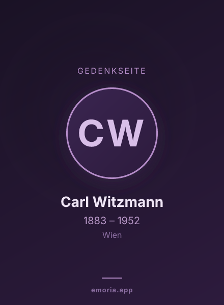Gedenkportrait von Carl Witzmann