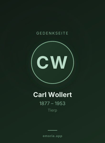 Gedenkportrait von Carl Wollert