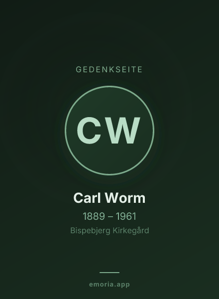 Gedenkportrait von Carl Worm