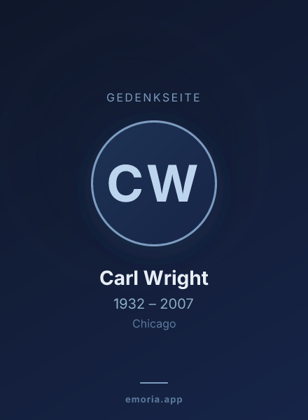 Gedenkportrait von Carl Wright