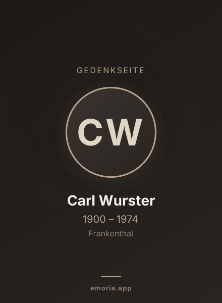 Gedenkportrait von Carl Wurster