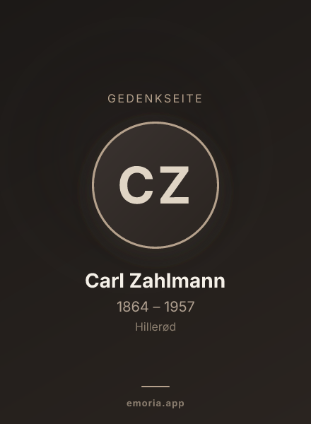 Gedenkportrait von Carl Zahlmann
