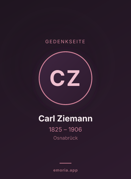 Gedenkportrait von Carl Ziemann
