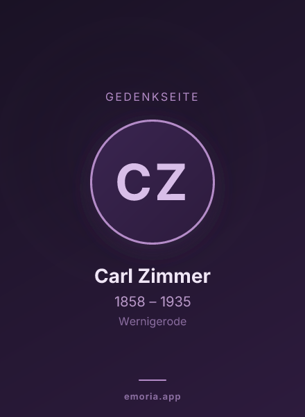 Gedenkportrait von Carl Zimmer