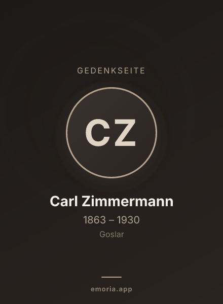 Gedenkportrait von Carl Zimmermann