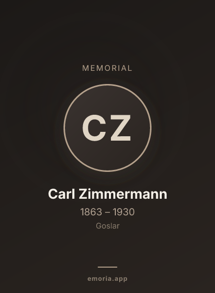 Memorial portrait of Carl Zimmermann