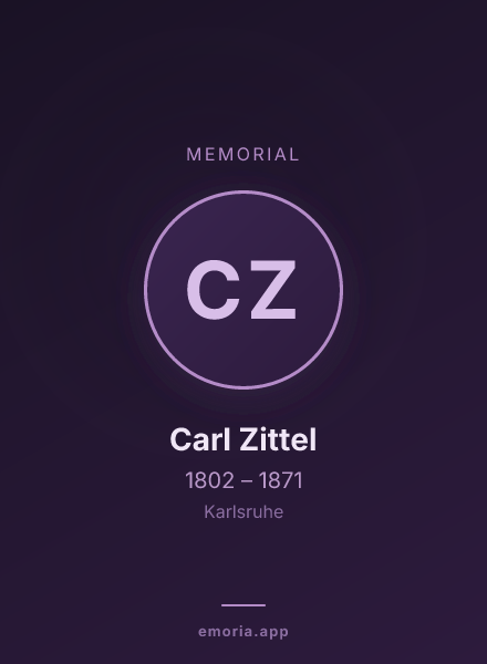 Memorial portrait of Carl Zittel