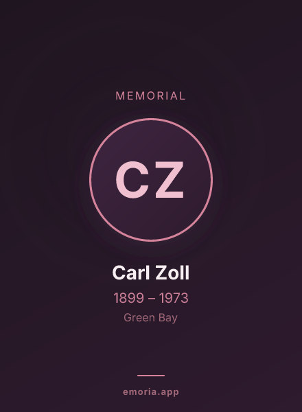 Memorial portrait of Carl Zoll