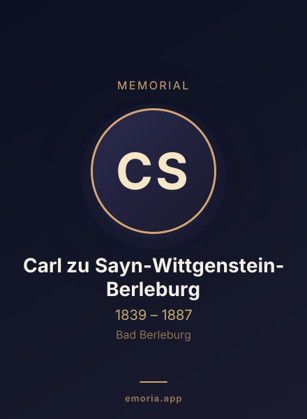 Memorial portrait of Carl zu Sayn-Wittgenstein-Berleburg