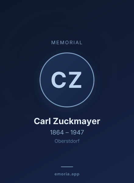 Memorial portrait of Carl Zuckmayer