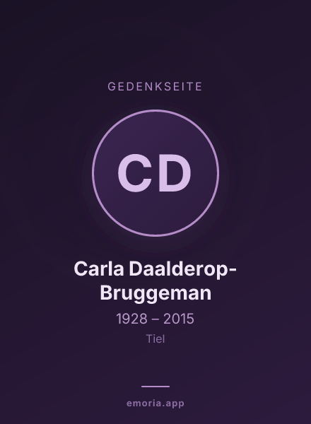 Gedenkportrait von Carla Daalderop-Bruggeman