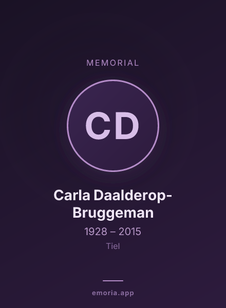 Memorial portrait of Carla Daalderop-Bruggeman