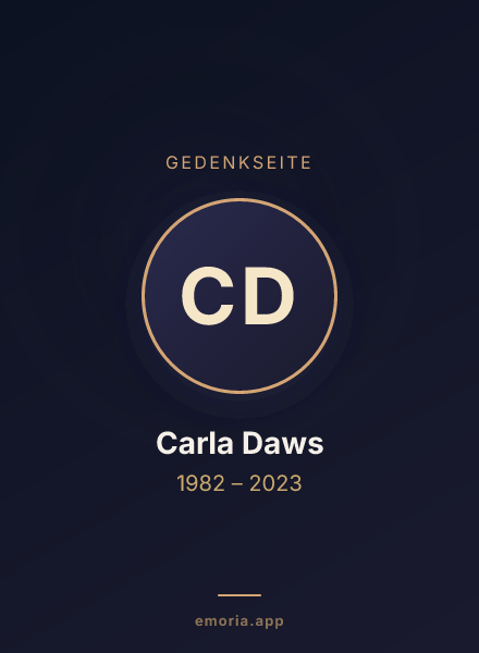 Gedenkportrait von Carla Daws