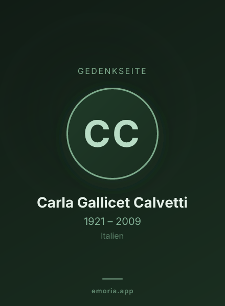 Gedenkportrait von Carla Gallicet Calvetti
