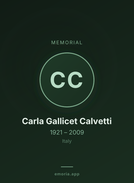 Memorial portrait of Carla Gallicet Calvetti