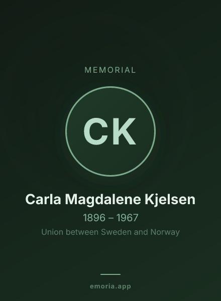 Memorial portrait of Carla Magdalene Kjelsen