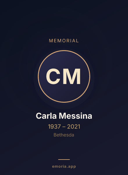 Memorial portrait of Carla Messina