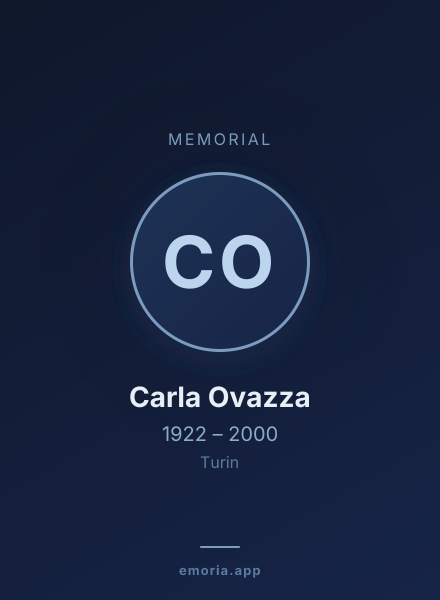 Memorial portrait of Carla Ovazza
