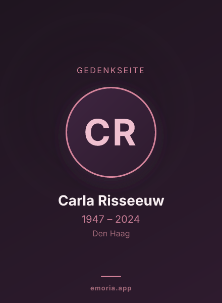 Gedenkportrait von Carla Risseeuw