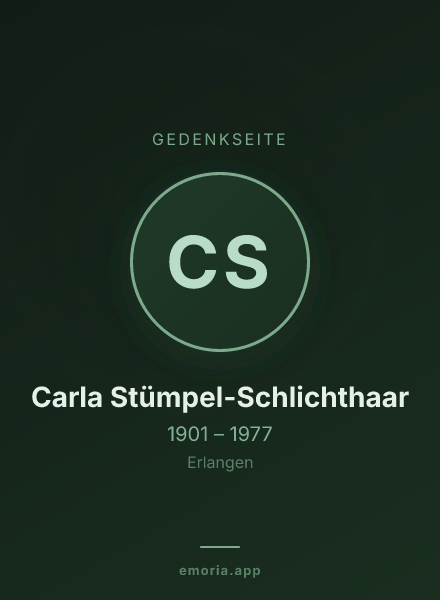 Gedenkportrait von Carla Stümpel-Schlichthaar