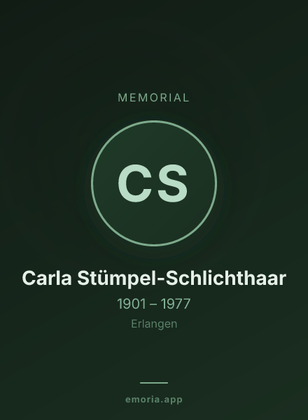 Memorial portrait of Carla Stümpel-Schlichthaar