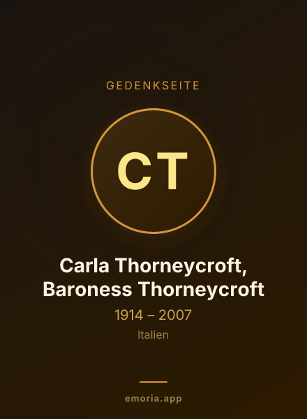 Gedenkportrait von Carla Thorneycroft, Baroness Thorneycroft