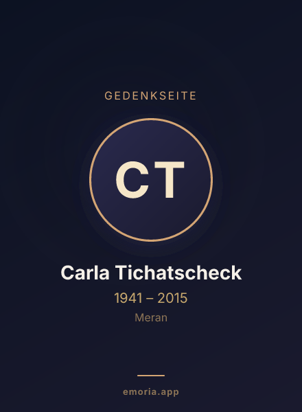 Gedenkportrait von Carla Tichatscheck