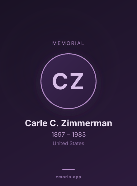 Memorial portrait of Carle C. Zimmerman