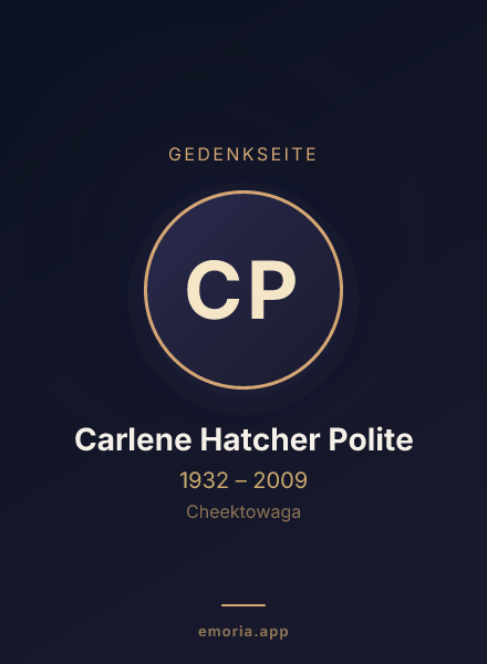 Gedenkportrait von Carlene Hatcher Polite