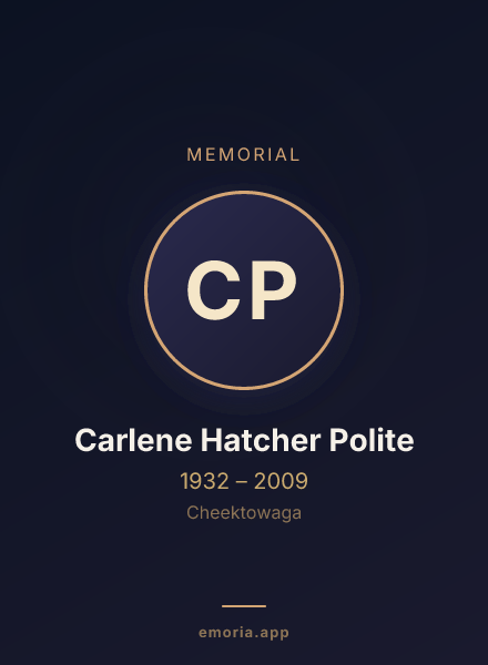 Memorial portrait of Carlene Hatcher Polite