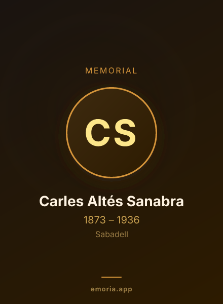 Memorial portrait of Carles Altés Sanabra
