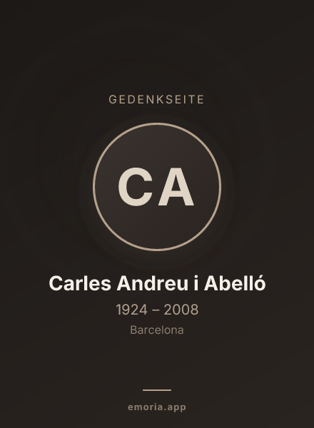 Gedenkportrait von Carles Andreu i Abelló