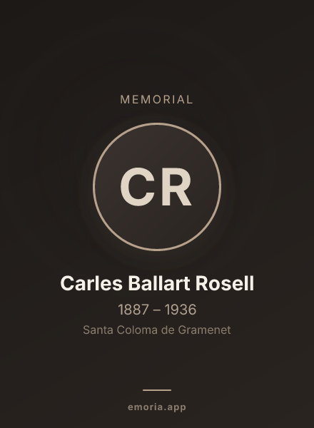 Memorial portrait of Carles Ballart Rosell