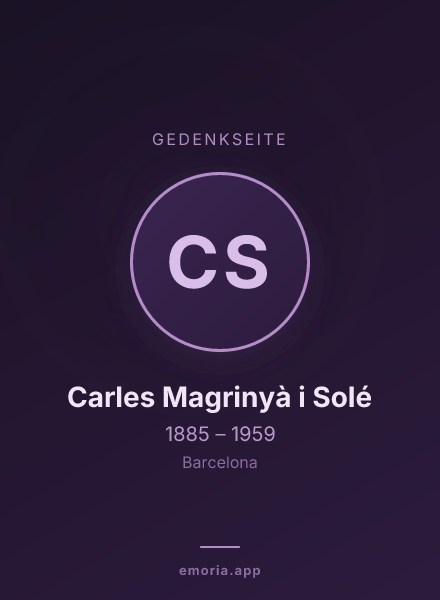 Gedenkportrait von Carles Magrinyà i Solé