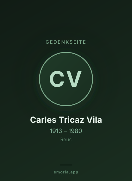 Gedenkportrait von Carles Tricaz Vila