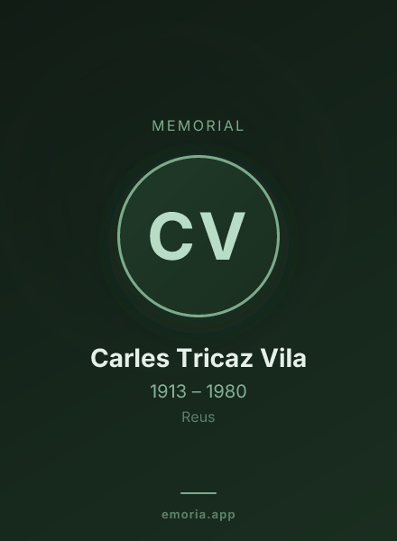 Memorial portrait of Carles Tricaz Vila