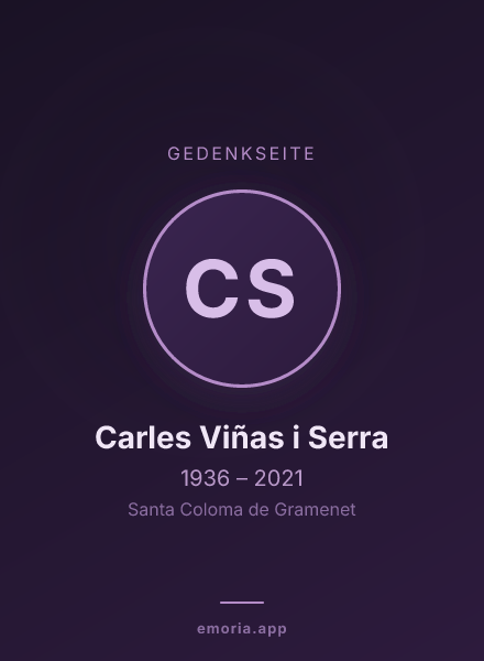 Gedenkportrait von Carles Viñas i Serra
