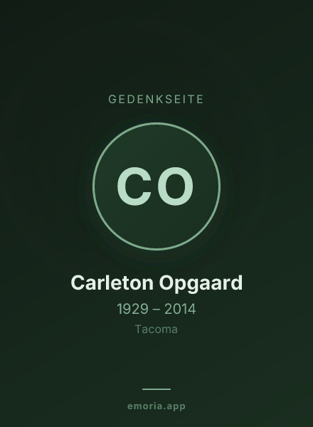 Gedenkportrait von Carleton Opgaard